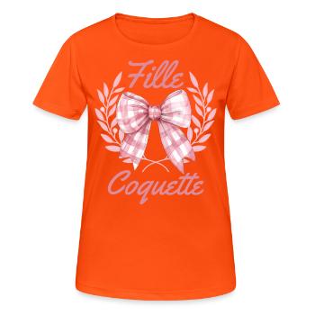 Élégante Fille Coquette Féminine Femme - T-shirt respirant Femme - orange néon - Devant - AI Model Female 172 dark (172cm)