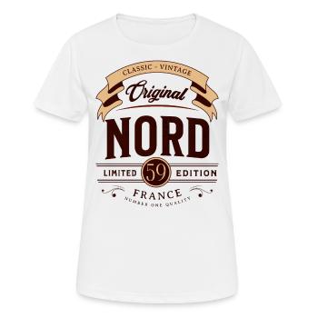 Nord Département France - T-shirt respirant Femme - blanc - Devant - AI Model Female 172 dark (172cm)