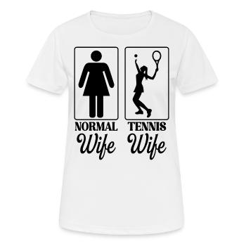 Ehefrau Tennis Frau Geschenk Tennis Frauen - Frauen T-Shirt atmungsaktiv - Weiß - Vorne - AI Model Female 172 dark (172cm)