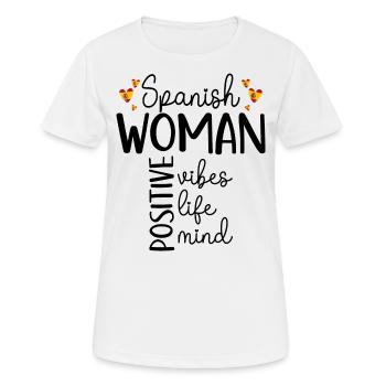 Fille Positive Femme Espagnole - T-shirt respirant Femme - blanc - Devant - AI Model Female 172 dark (172cm)