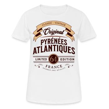 Pyrénées-Atlantiques Département France - T-shirt respirant Femme - blanc - Devant - AI Model Female 172 dark (172cm)