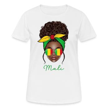 Femme Mali Fille Malienne - T-shirt respirant Femme - blanc - Devant - AI Model Female 172 dark (172cm)