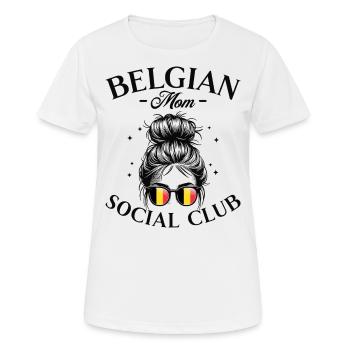 Mother Social Club Belgian Mom - Women's Breathable T-Shirt - white - Front - AI Model Female 172 dark (172cm)