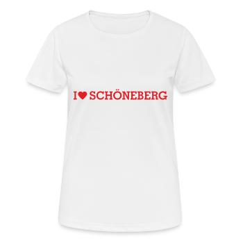 I love Schöneberg - Frauen T-Shirt atmungsaktiv - Weiß - Vorne - AI Model Female 172 dark (172cm)