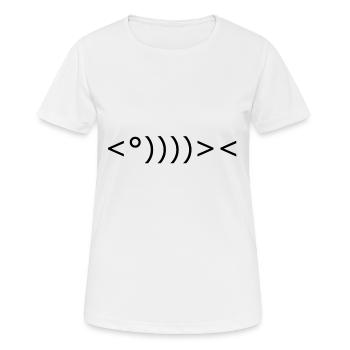 ASCII Fisch - Frauen T-Shirt atmungsaktiv - Weiß - Vorne - AI Model Female 172 dark (172cm)