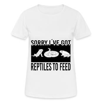 Reptiles - Désolé je dois nourrir les reptiles - T-shirt respirant Femme - blanc - Devant - AI Model Female 172 dark (172cm)