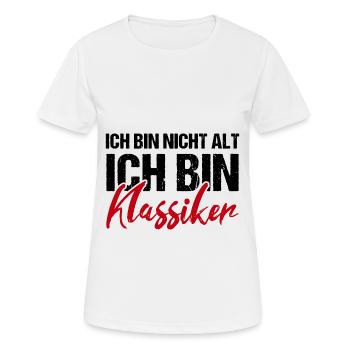 Ich bin nicht alt ich bin Klassiker - Frauen T-Shirt atmungsaktiv - Weiß - Vorne - AI Model Female 172 dark (172cm)