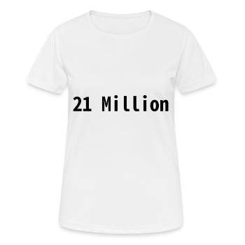 21 Million - Frauen T-Shirt atmungsaktiv - Weiß - Vorne - AI Model Female 172 dark (172cm)