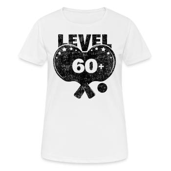 Tennis de table niveau 60 anniversaire joueur de tennis de table - T-shirt respirant Femme - blanc - Devant - AI Model Female 172 dark (172cm)