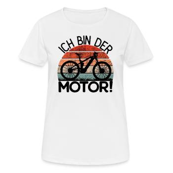 Mountainbike - Ich bin der Motor ! - Frauen T-Shirt atmungsaktiv - Weiß - Vorne - AI Model Female 172 dark (172cm)