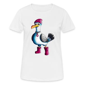 Low German Seagull Moin Saying North Sea Lover - Women's Breathable T-Shirt - white - Front - AI Model Female 172 dark (172cm)