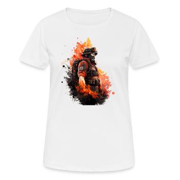 Héros en uniforme : Pompier - T-shirt respirant Femme - blanc - Devant - AI Model Female 172 dark (172cm)