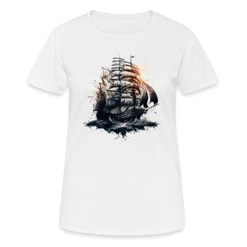 Voilier en haute mer : liberté et aventure - T-shirt respirant Femme - blanc - Devant - AI Model Female 172 dark (172cm)