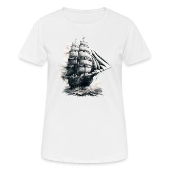 Voilier en haute mer : liberté et aventure - T-shirt respirant Femme - blanc - Devant - AI Model Female 172 dark (172cm)