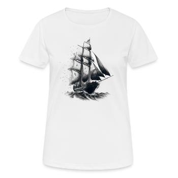 Voilier en haute mer : liberté et aventure - T-shirt respirant Femme - blanc - Devant - AI Model Female 172 dark (172cm)