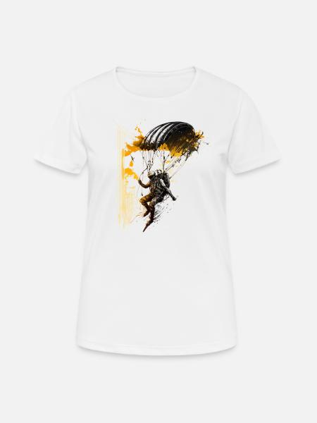 cooler Paraglider, über den Wolken - Frauen T-Shirt atmungsaktiv - Weiß