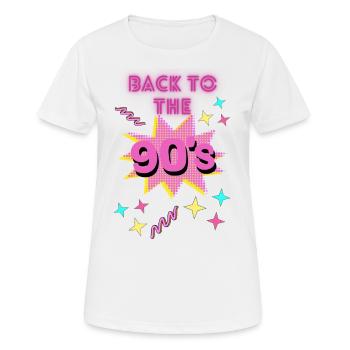 Back to the 90´s - Frauen T-Shirt atmungsaktiv - Weiß - Vorne - AI Model Female 172 dark (172cm)