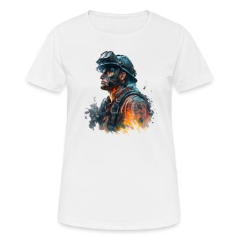 Feuerwehrmann im Einsatz - Frauen T-Shirt atmungsaktiv - Weiß - Vorne - AI Model Female 172 dark (172cm)