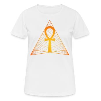 Ägyptisches Ankh-Kreuz, Symbol des Lebens und der Unsterblichkeit - Frauen T-Shirt atmungsaktiv - Weiß - Vorne - AI Model Female 172 dark (172cm)