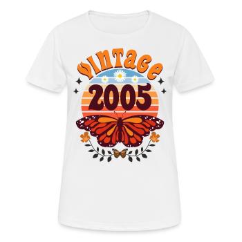 Rétro et Vintage 2005 Femme 18 Ans Anniversaire - T-shirt respirant Femme - blanc - Devant - AI Model Female 172 dark (172cm)