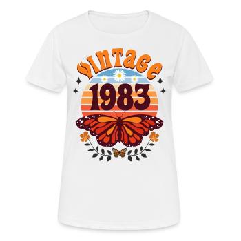 Rétro et Vintage 1983 Femme 40 Ans Anniversaire - T-shirt respirant Femme - blanc - Devant - AI Model Female 172 dark (172cm)