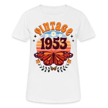 Rétro et Vintage 1953 Femme 70 Ans Anniversaire - T-shirt respirant Femme - blanc - Devant - AI Model Female 172 dark (172cm)