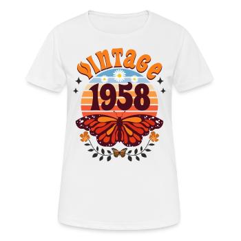 Rétro et Vintage 1958 Femme 65 Ans Anniversaire - T-shirt respirant Femme - blanc - Devant - AI Model Female 172 dark (172cm)