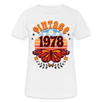 Rétro et Vintage 1978 Femme 45 Ans Anniversaire - T-shirt respirant Femme - blanc - Devant - AI Model Female 172 dark (172cm)