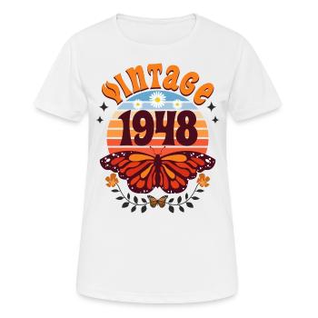 Rétro et Vintage 1948 Femme 75 Ans Anniversaire - T-shirt respirant Femme - blanc - Devant - AI Model Female 172 dark (172cm)