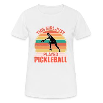 Pickleball This Girl just played Pickleball - Women's Breathable T-Shirt - white - Front - AI Model Female 172 dark (172cm)