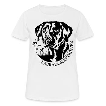 LABRADOR RETRIEVER Jagdhund Jagdhunde Wilsigns - Frauen T-Shirt atmungsaktiv - Weiß - Vorne - AI Model Female 172 dark (172cm)