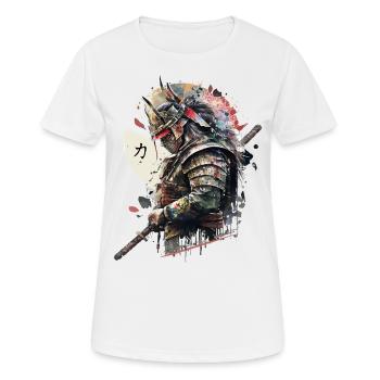 Samurai - Frauen T-Shirt atmungsaktiv - Weiß - Vorne - AI Model Female 172 dark (172cm)