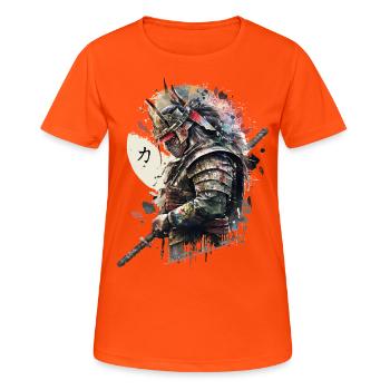 Samouraï - T-shirt respirant Femme - orange néon - Devant - AI Model Female 172 dark (172cm)