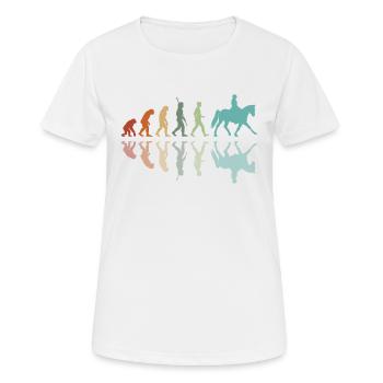 Evolution Équitation - T-shirt respirant Femme - blanc - Devant - AI Model Female 172 dark (172cm)