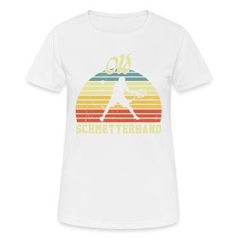 Tennis Rétro Vieux Smash Main - T-shirt respirant Femme - blanc - Devant - AI Model Female 172 dark (172cm)