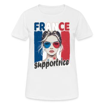 Supportrice France - T-shirt respirant Femme - blanc - Devant - AI Model Female 172 dark (172cm)