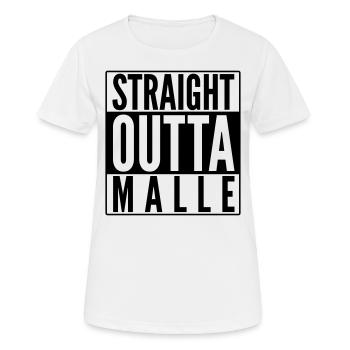 STRAIGHT OUTTA MALLE, MALLORCA, MALLOTZE - Frauen T-Shirt atmungsaktiv - Weiß - Vorne - AI Model Female 172 dark (172cm)