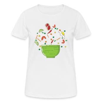 bol asiatique - T-shirt respirant Femme - blanc - Devant - AI Model Female 172 dark (172cm)