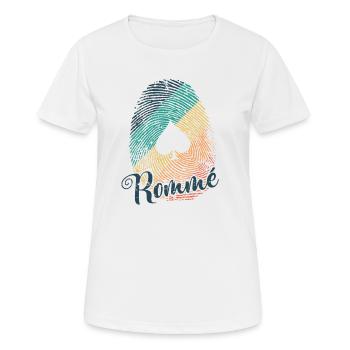 Rummy Play Fingerprint Card Game Romme - Women's Breathable T-Shirt - white - Front - AI Model Female 172 dark (172cm)