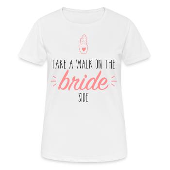 JGA Bride avec style - T-shirt respirant Femme - blanc - Devant - AI Model Female 172 dark (172cm)