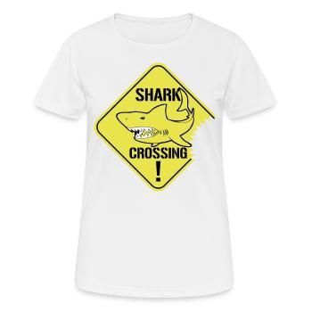Shark Crossing Warning Signs - Women's Breathable T-Shirt - white - Front - AI Model Female 172 dark (172cm)