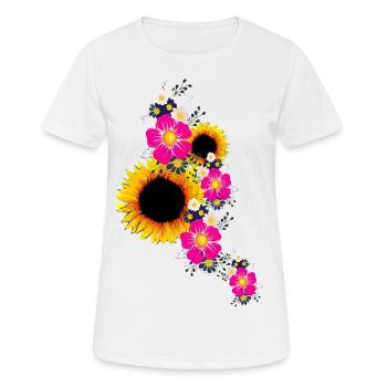 Sonnenblumen - Frauen T-Shirt atmungsaktiv - Weiß - Vorne - AI Model Female 172 dark (172cm)