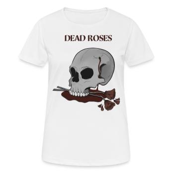 Crâne ensanglanté et roses mortes - T-shirt respirant Femme - blanc - Devant - AI Model Female 172 dark (172cm)