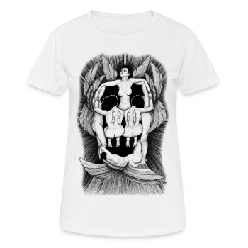 Gefallene Engel beschwören die alten Samurai - Frauen T-Shirt atmungsaktiv - Weiß - Vorne - AI Model Female 172 dark (172cm)