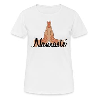 Namaste Henné Bouddhisme Bouddhisme Zen Yoga Chakra - T-shirt respirant Femme - blanc - Devant - AI Model Female 172 dark (172cm)