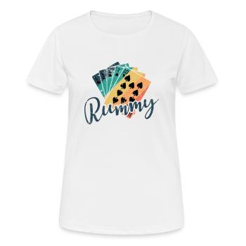 Rummy Hobby Card Game Romme Playing Cards - Women's Breathable T-Shirt - white - Front - AI Model Female 172 dark (172cm)