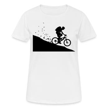 Mountain bikers - Women's Breathable T-Shirt - white - Front - AI Model Female 172 dark (172cm)