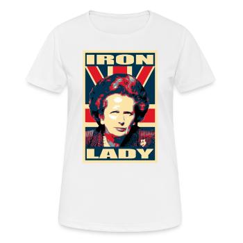 Dame de fer Affiche de propagande Pop Art - T-shirt respirant Femme - blanc - Devant - AI Model Female 172 dark (172cm)