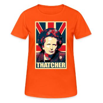 Margaret Thatcher Affiche de propagande Pop - T-shirt respirant Femme - orange néon - Devant - AI Model Female 172 dark (172cm)