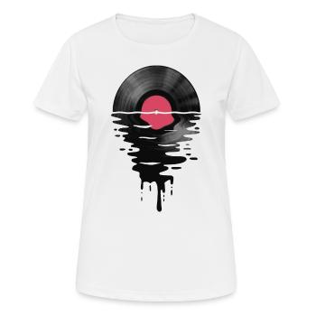 Vinyle LP Record Sunset - T-shirt respirant Femme - blanc - Devant - AI Model Female 172 dark (172cm)